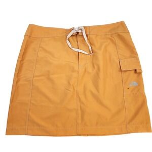 North Face Womens Size 12 Orange Cargo Skirt Lightweight Hiking Sporty‎ Unlined